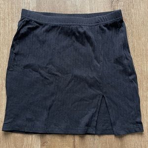 Black Mini Skirt with Slit